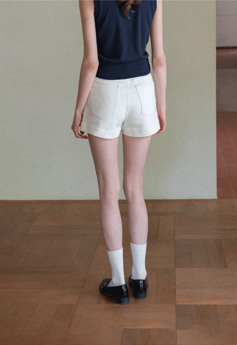 High Waist Cropped Denim Shorts