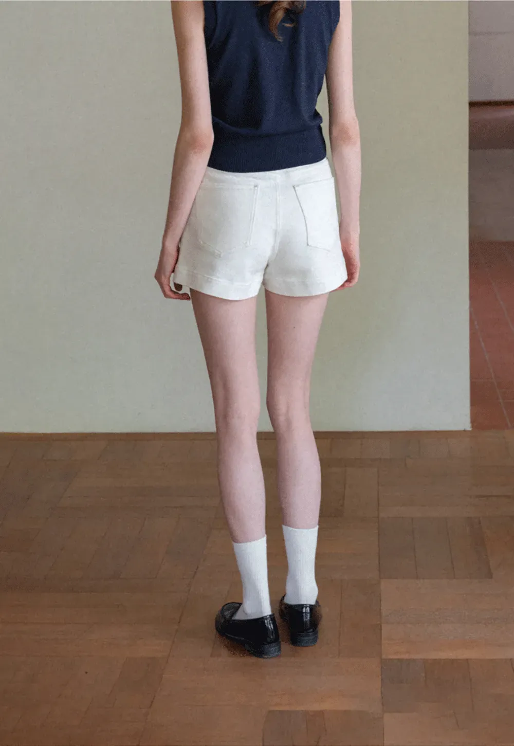 High Waist Cropped Denim Shorts