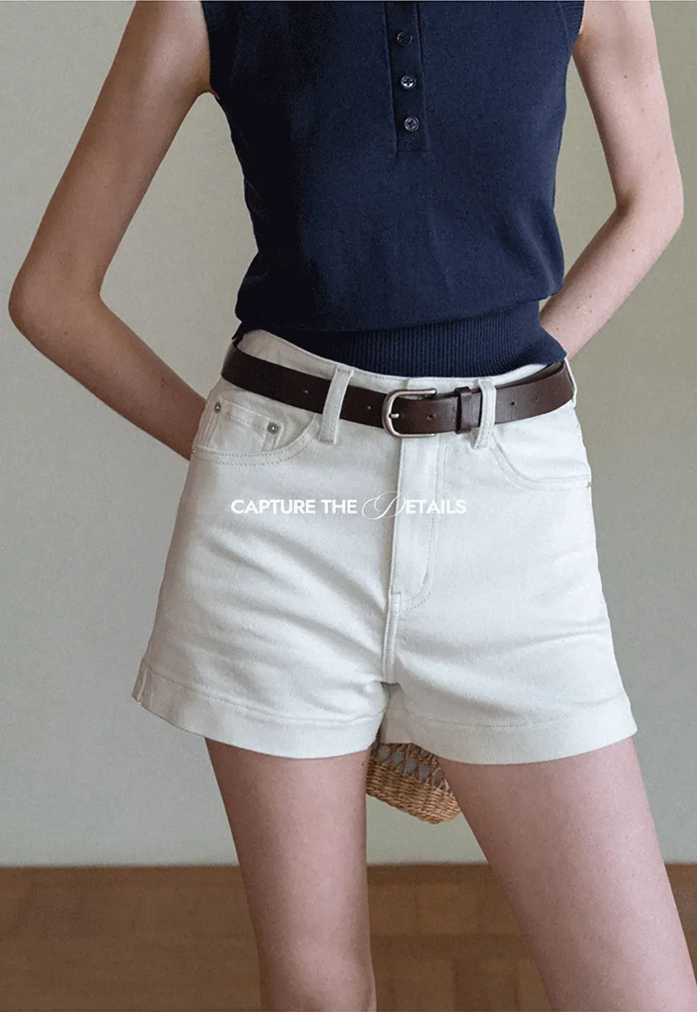High Waist Cropped Denim Shorts