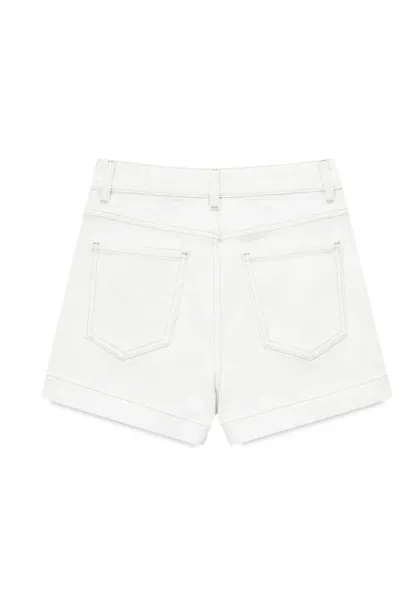 High Waist Cropped Denim Shorts