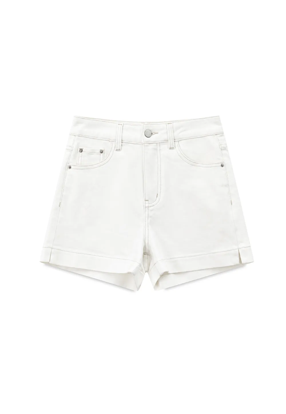 High Waist Cropped Denim Shorts