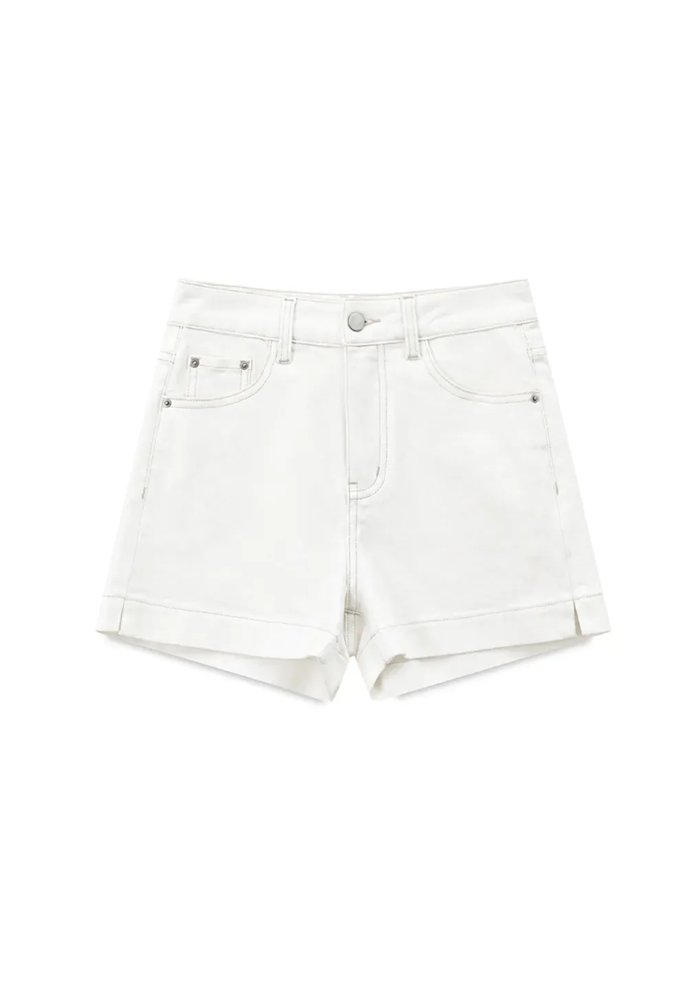 High Waist Cropped Denim Shorts