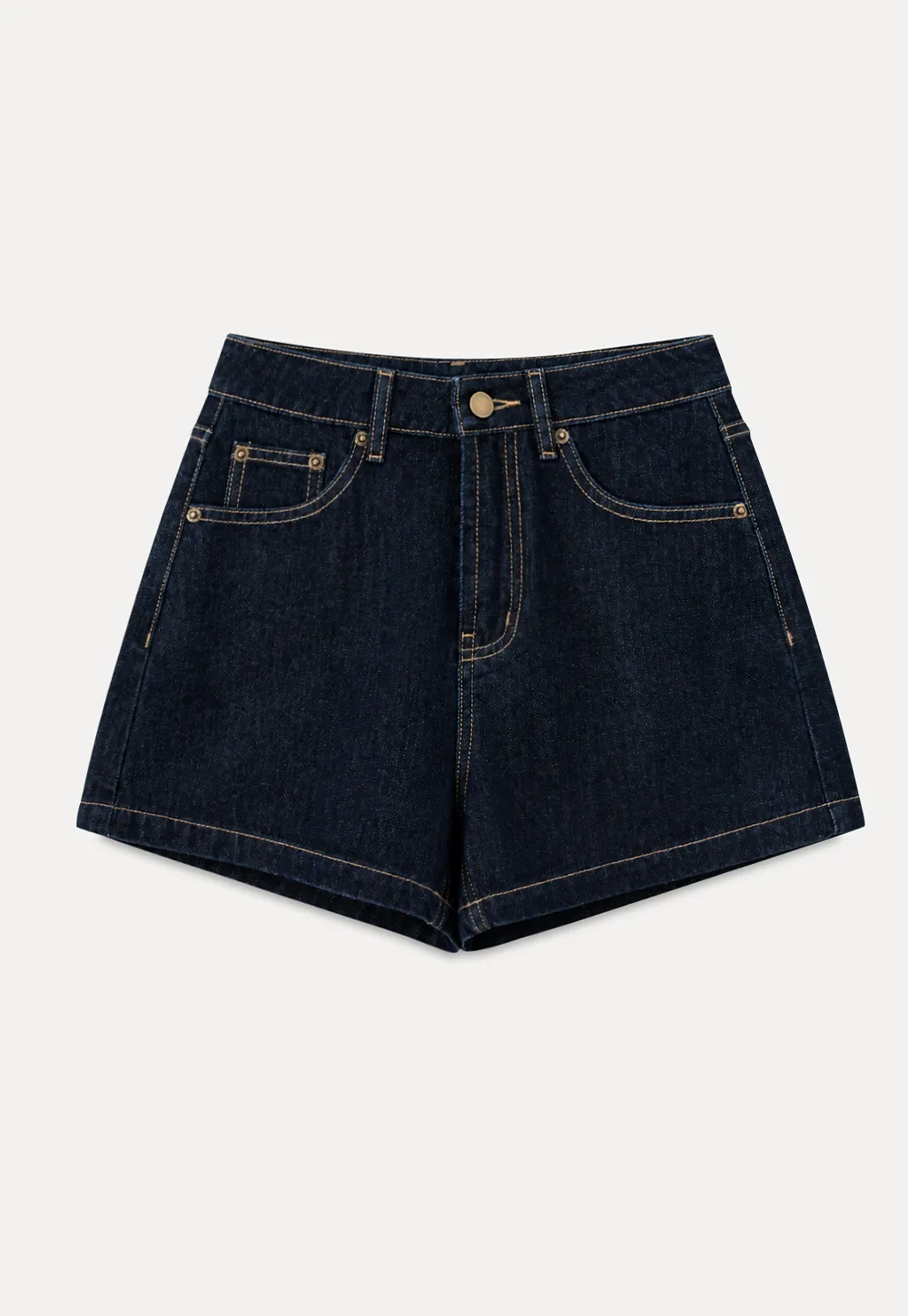 Lace Trim High Waist Denim Shorts