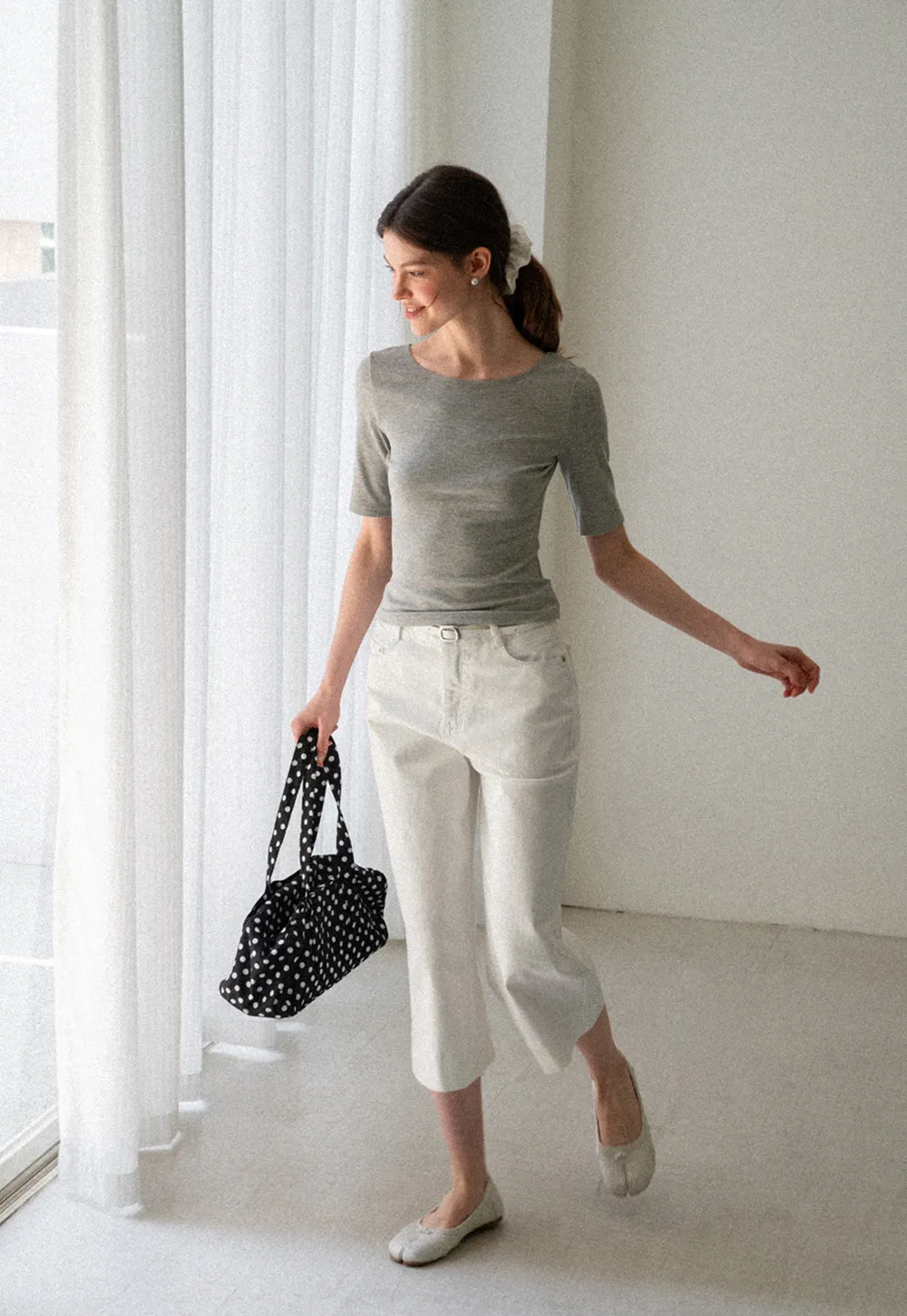 High Waist Cropped Tapered Pants