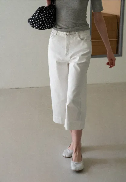 High Waist Cropped Tapered Pants