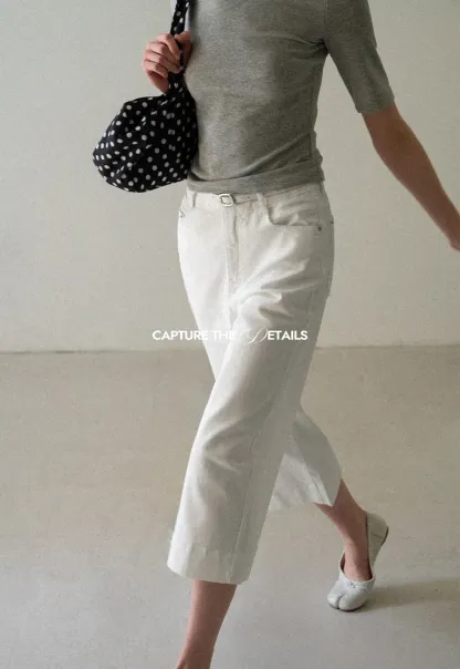 High Waist Cropped Tapered Pants