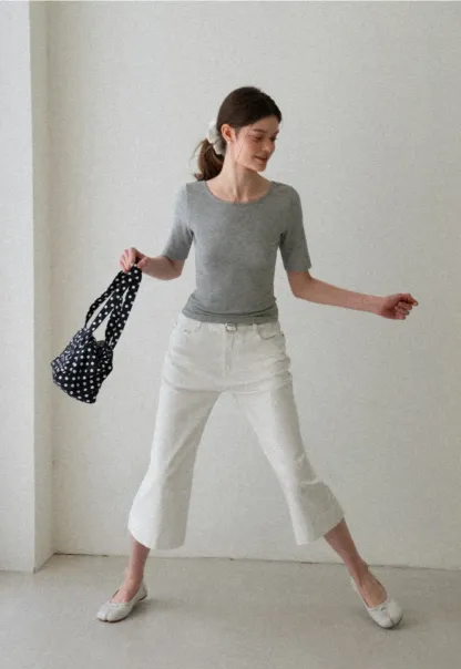 High Waist Cropped Tapered Pants