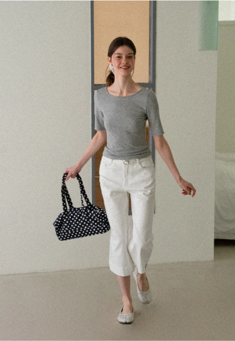 High Waist Cropped Tapered Pants
