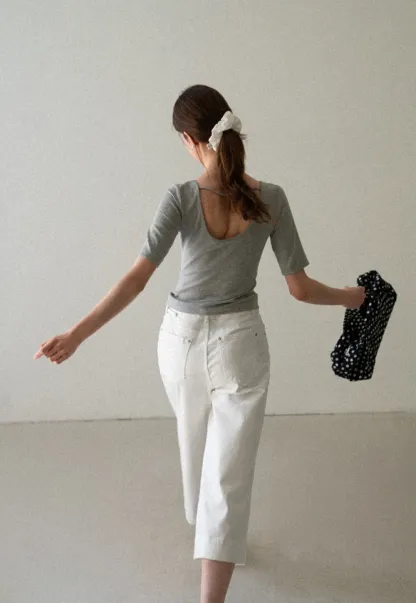 High Waist Cropped Tapered Pants