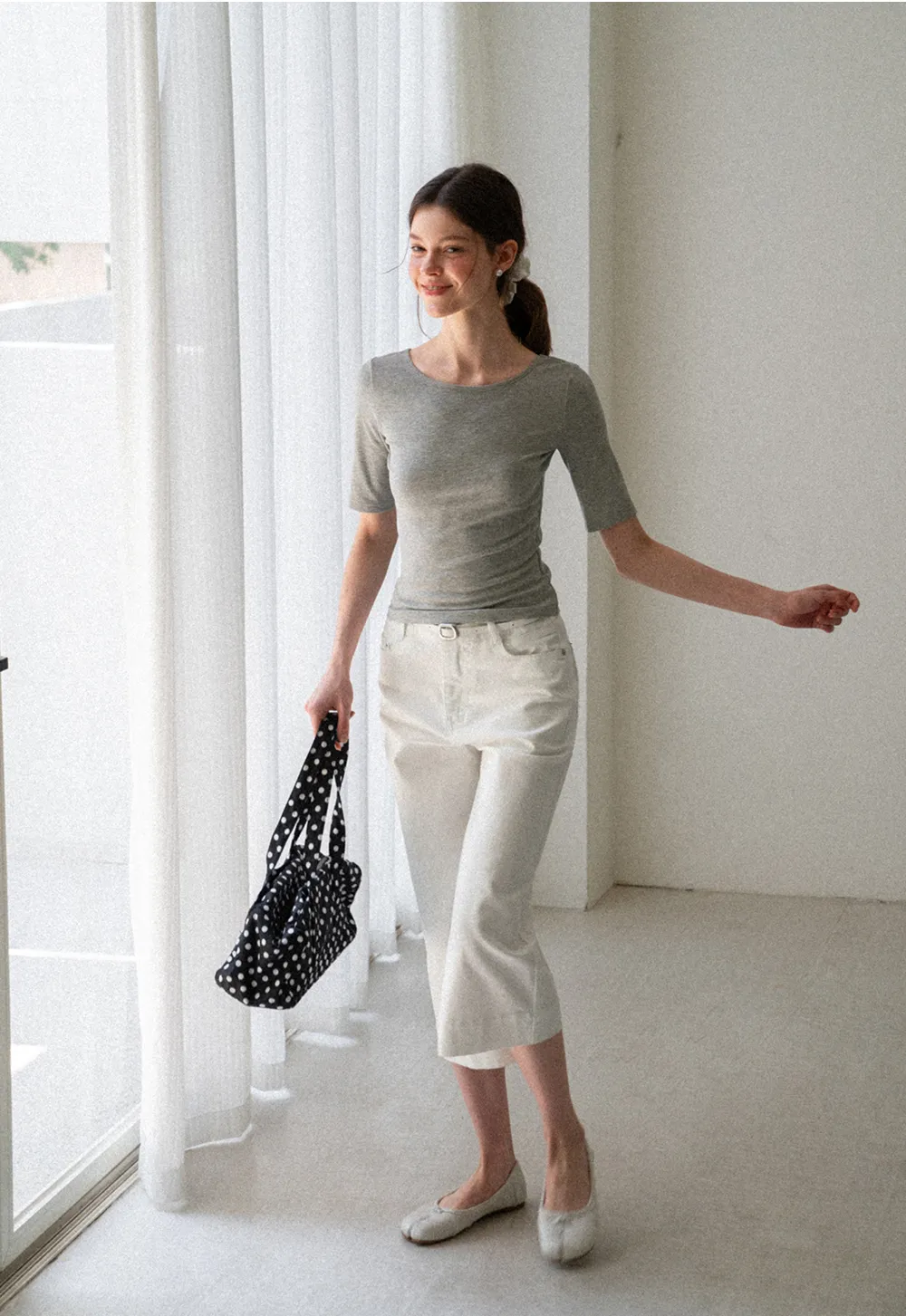 High Waist Cropped Tapered Pants