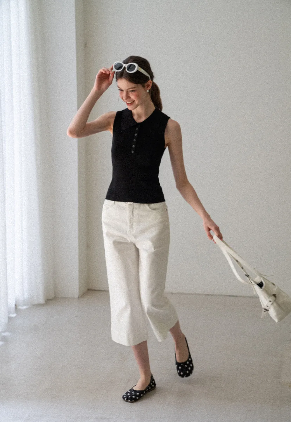 High Waist Cropped Tapered Pants