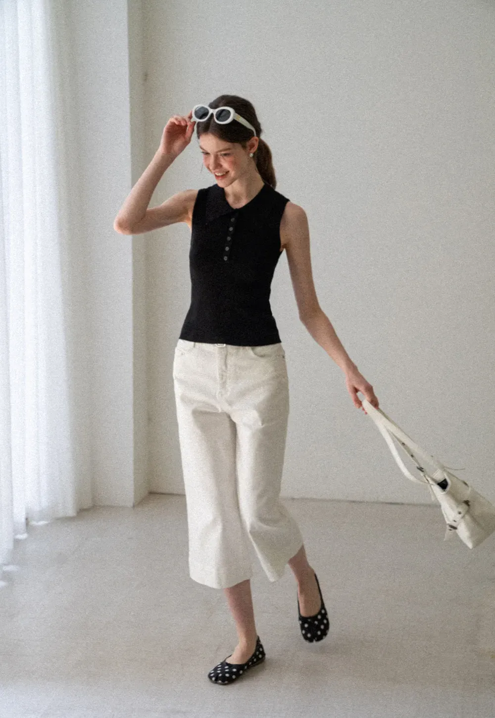 High Waist Cropped Tapered Pants