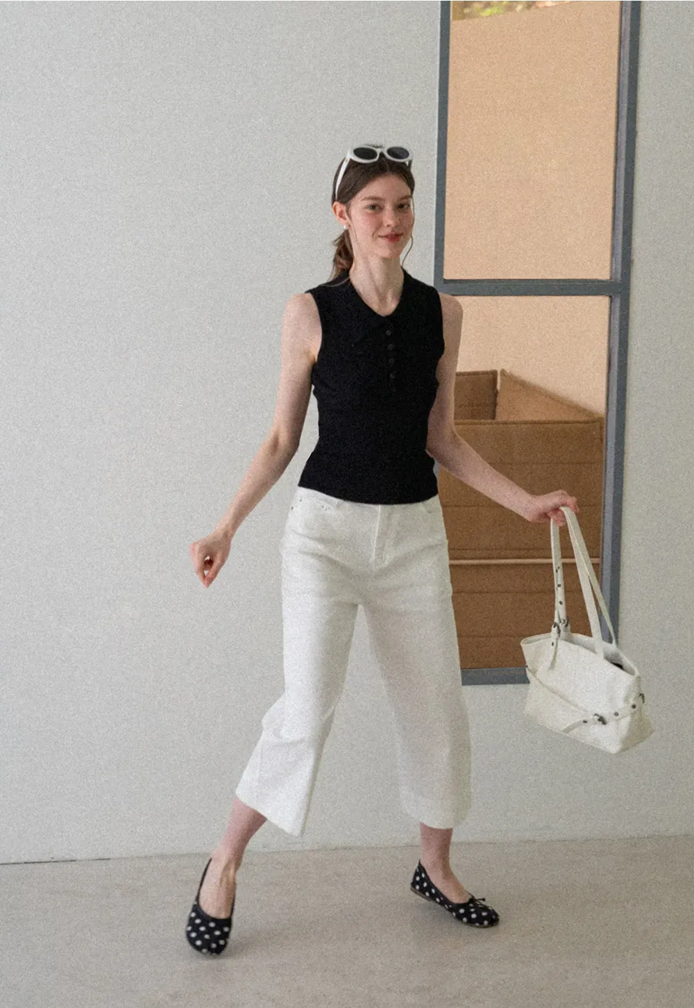 High Waist Cropped Tapered Pants