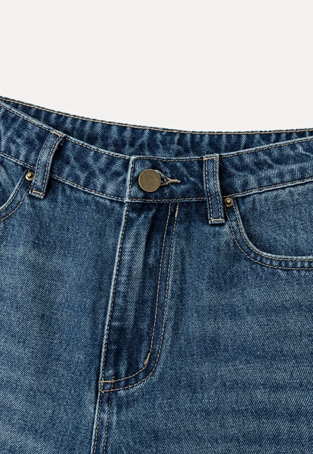 High Waist Cropped Wide Leg Denim Pants