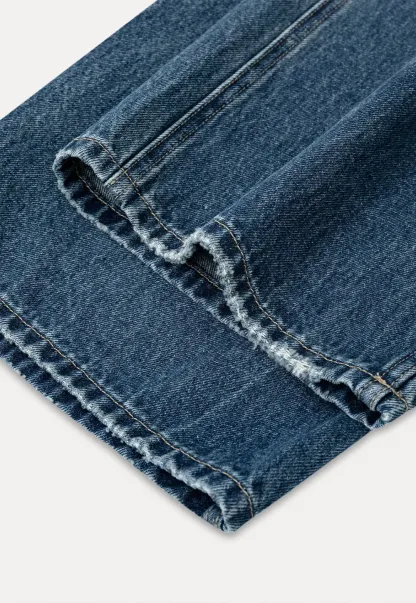 High Waist Cropped Wide Leg Denim Pants