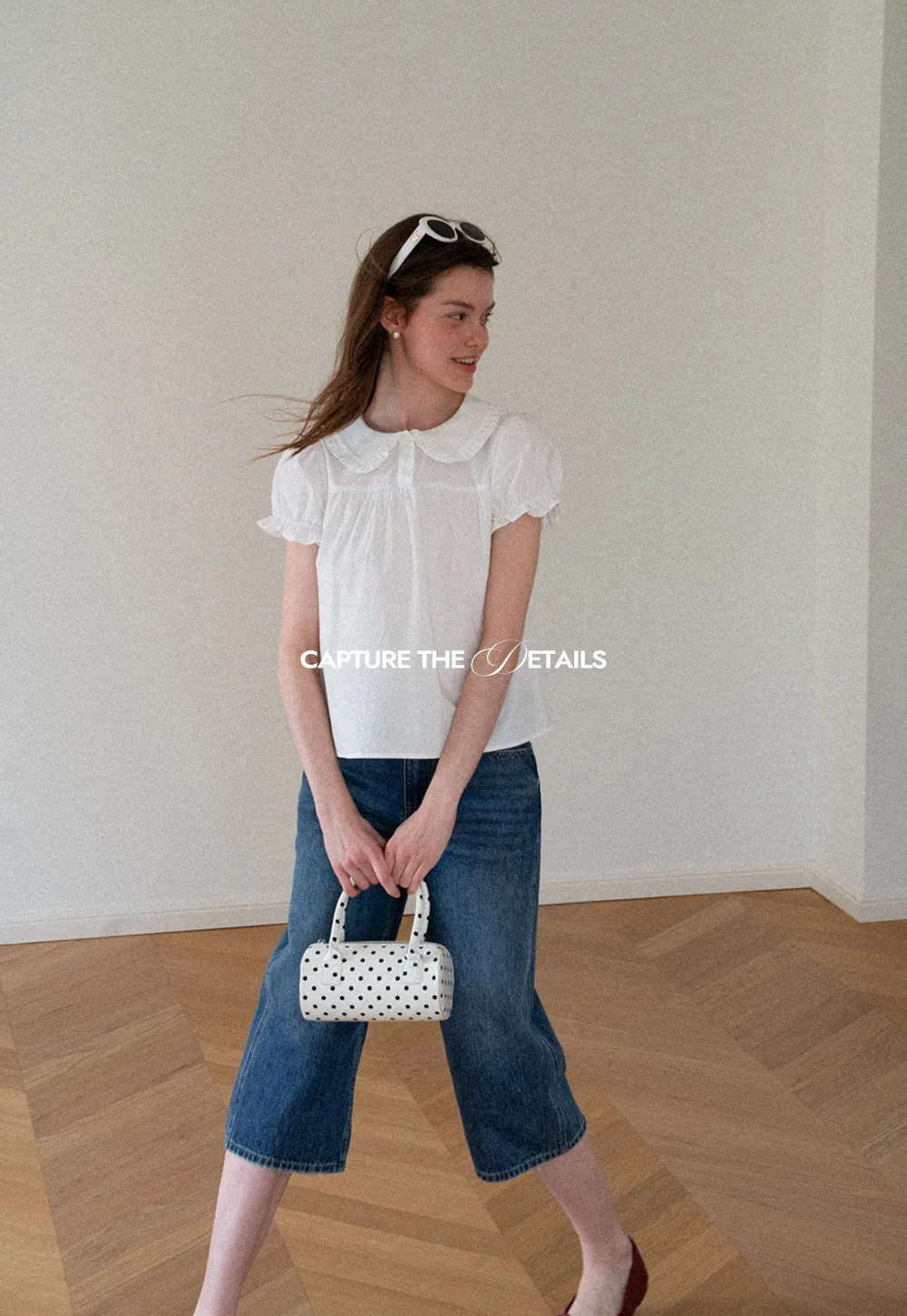 High Waist Cropped Wide Leg Denim Pants