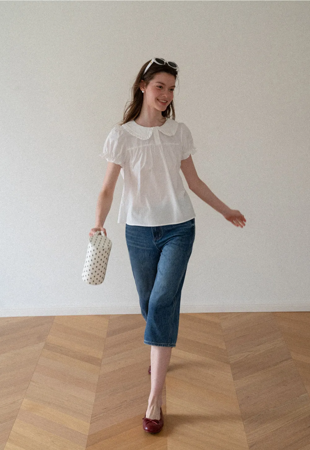 High Waist Cropped Wide Leg Denim Pants