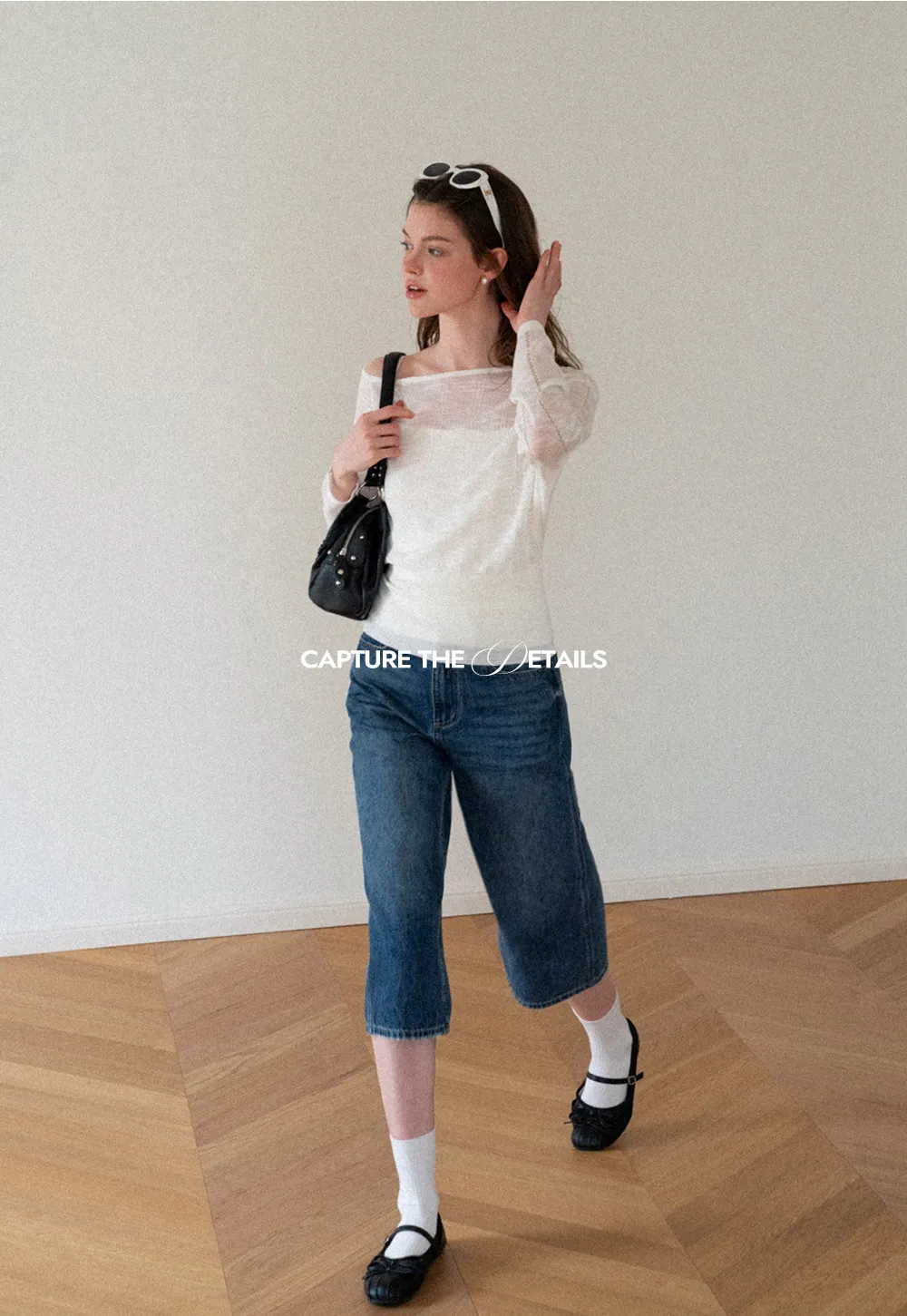 High Waist Cropped Wide Leg Denim Pants