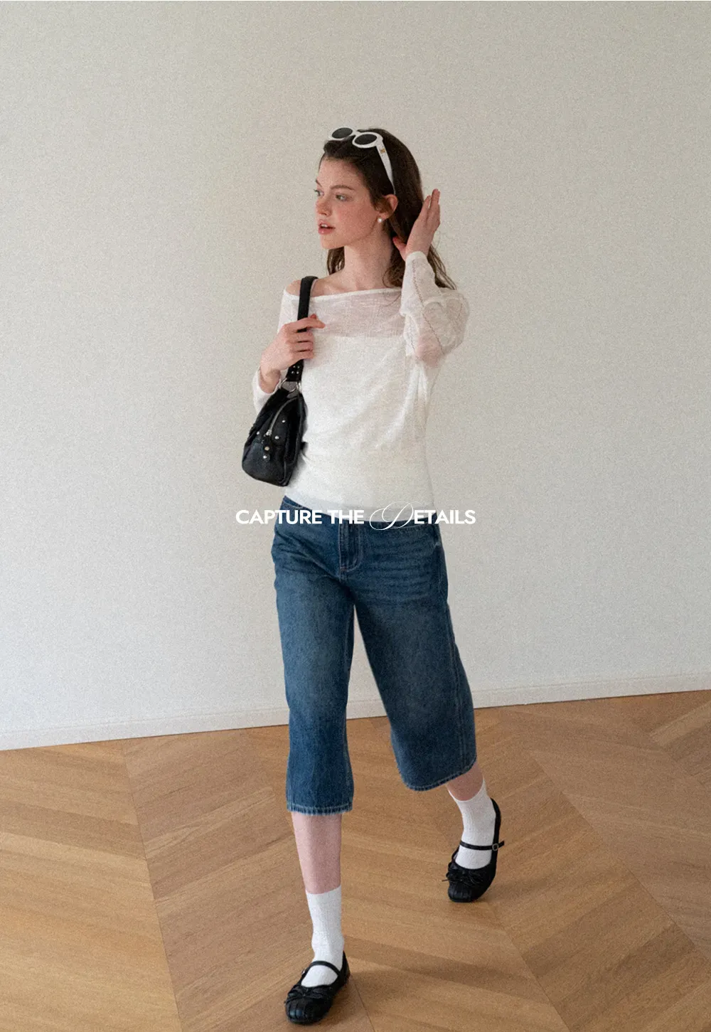 High Waist Cropped Wide Leg Denim Pants