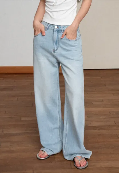 Wide Leg High Waist Denim Jeans