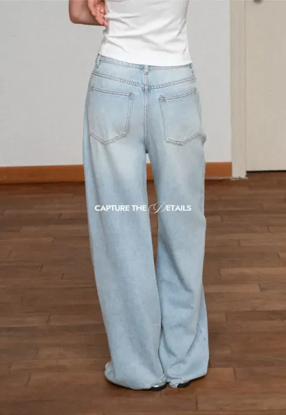 Wide Leg High Waist Denim Jeans