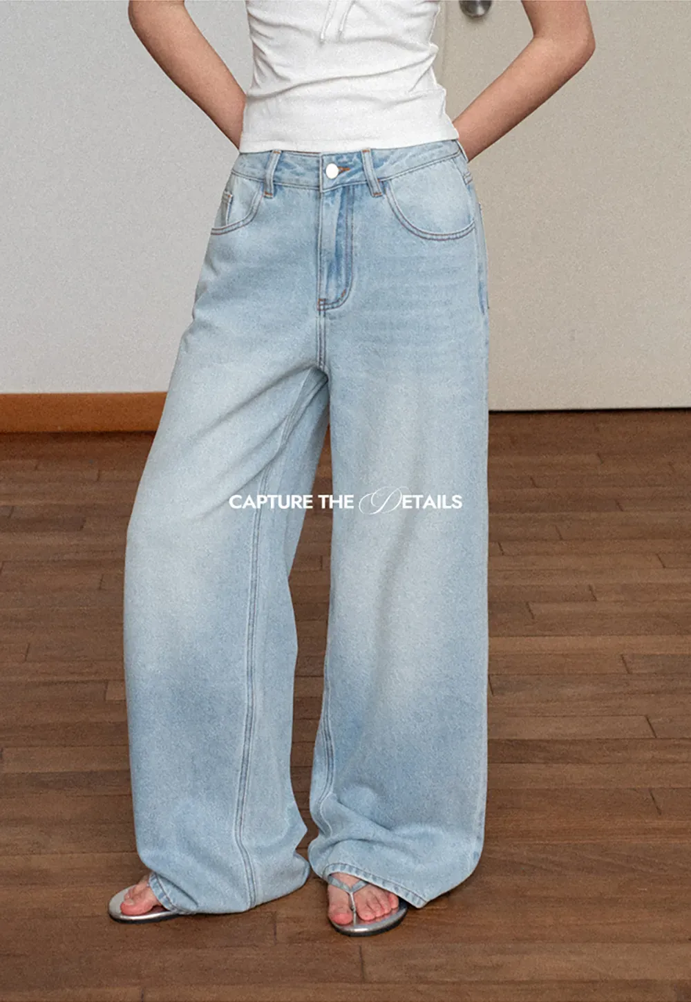 Wide Leg High Waist Denim Jeans