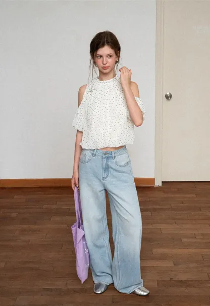 Wide Leg High Waist Denim Jeans