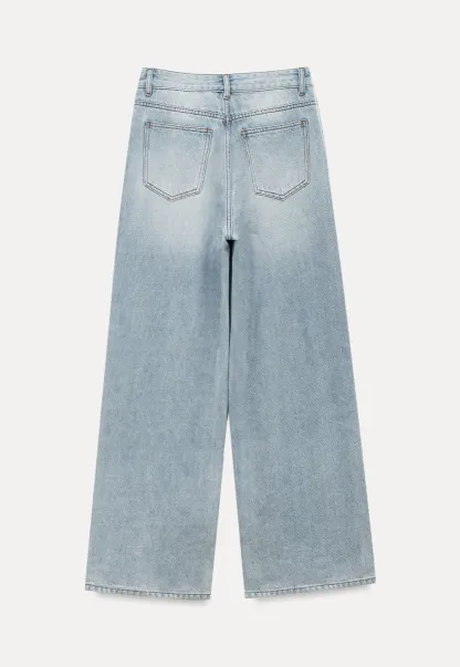 Wide Leg High Waist Denim Jeans