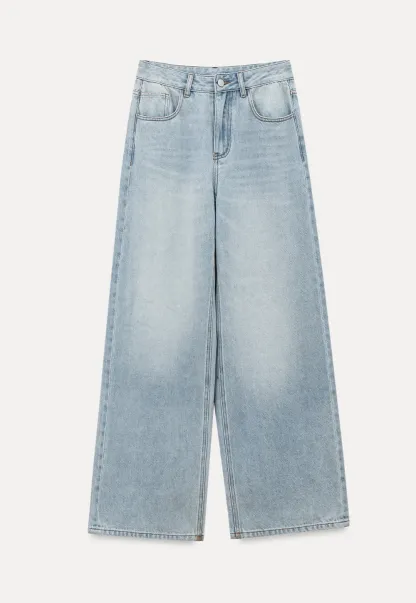 Wide Leg High Waist Denim Jeans