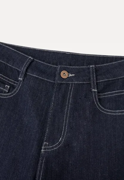 High Waist Straight Cut Cropped Jeans