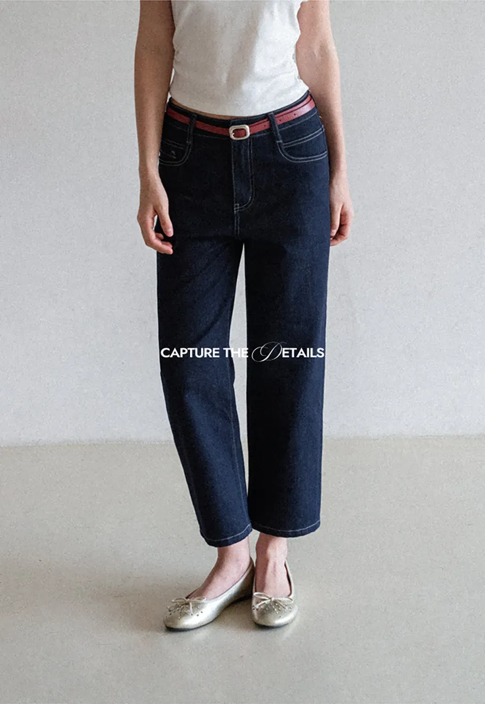 High Waist Straight Cut Cropped Jeans