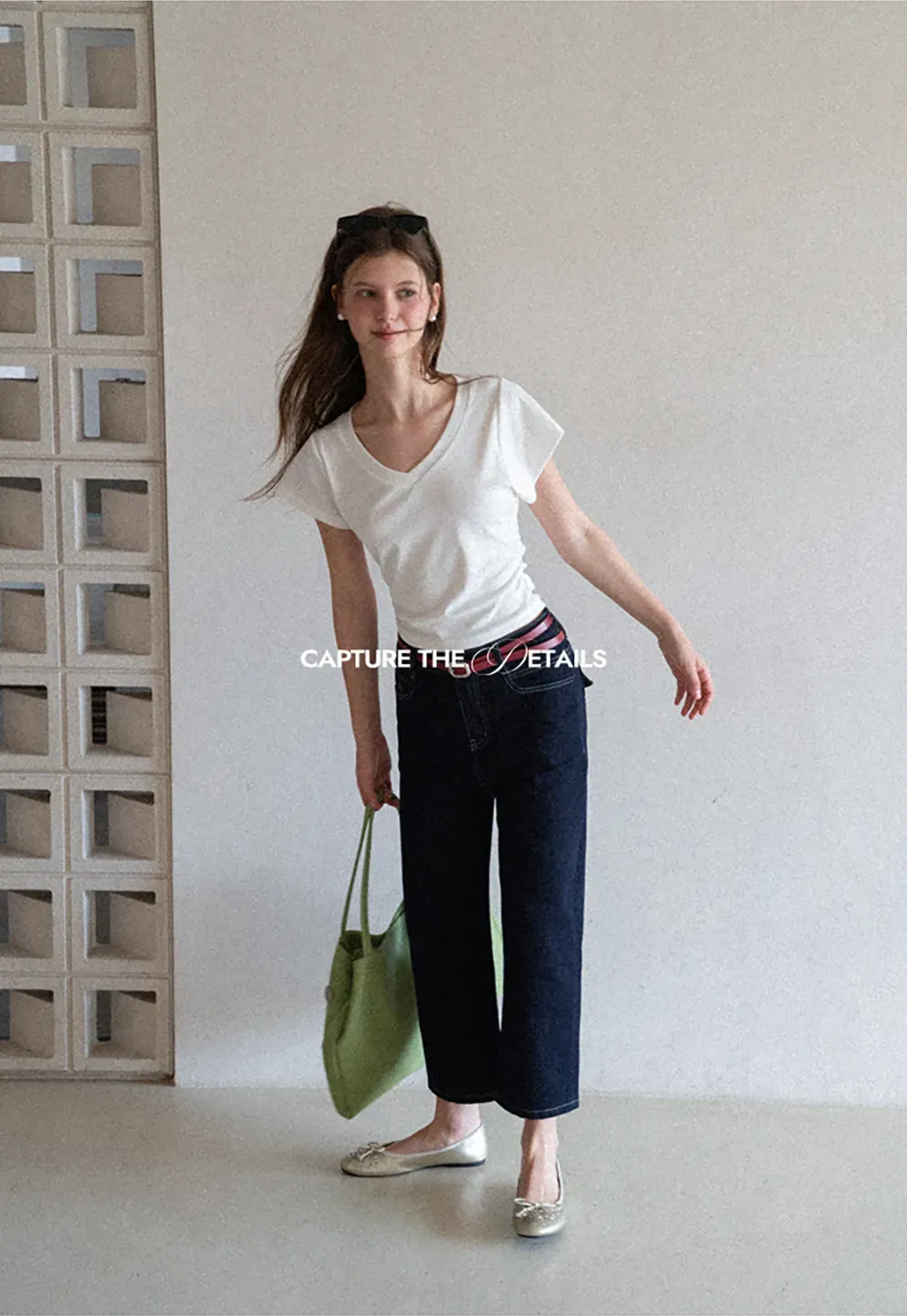 High Waist Straight Cut Cropped Jeans
