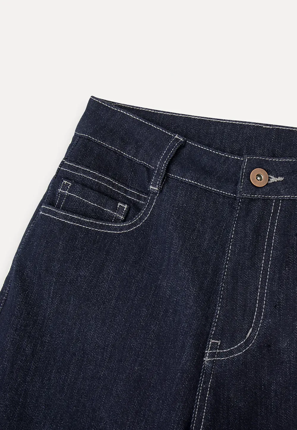 High Waist Straight Cut Cropped Jeans