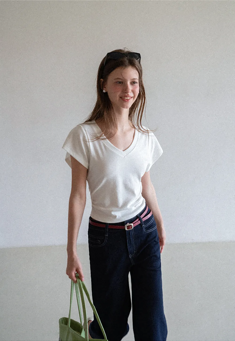 High Waist Straight Cut Cropped Jeans