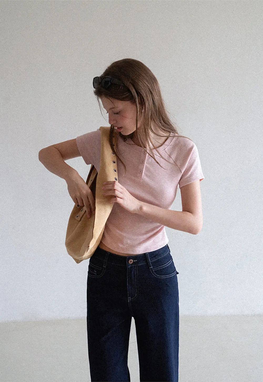 High Waist Straight Cut Cropped Jeans