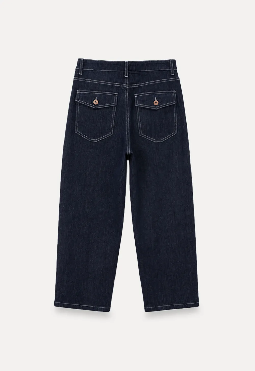 High Waist Straight Cut Cropped Jeans