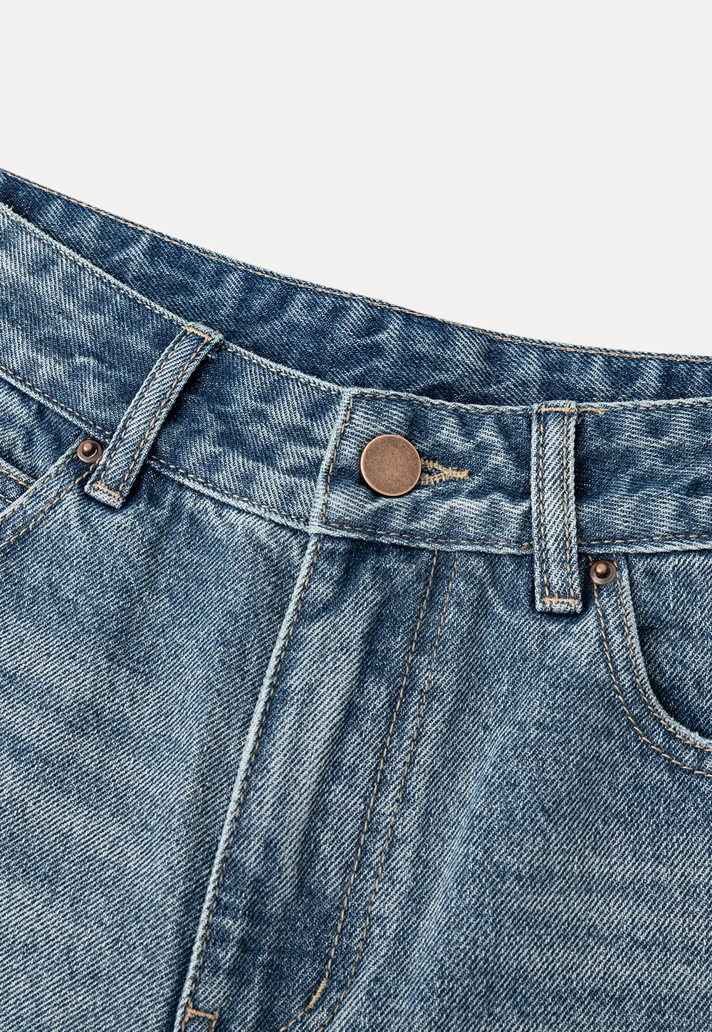 High Waist Cuffed Denim Shorts