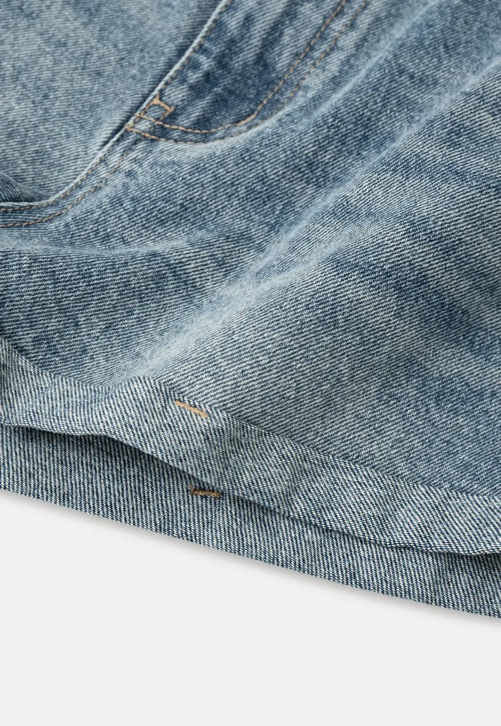 High Waist Cuffed Denim Shorts