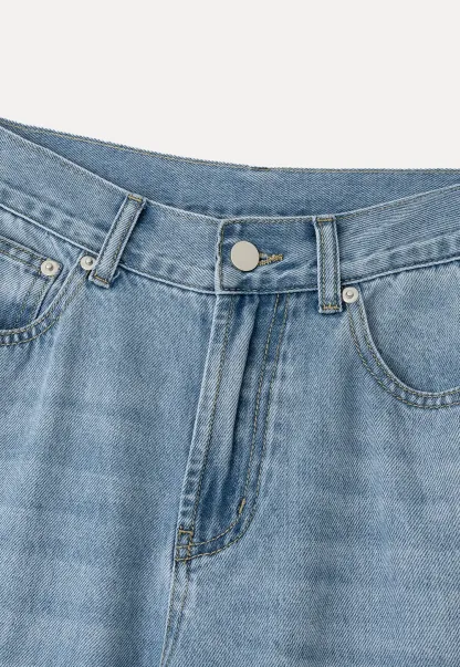 High Waist Wide Leg Denim Jeans