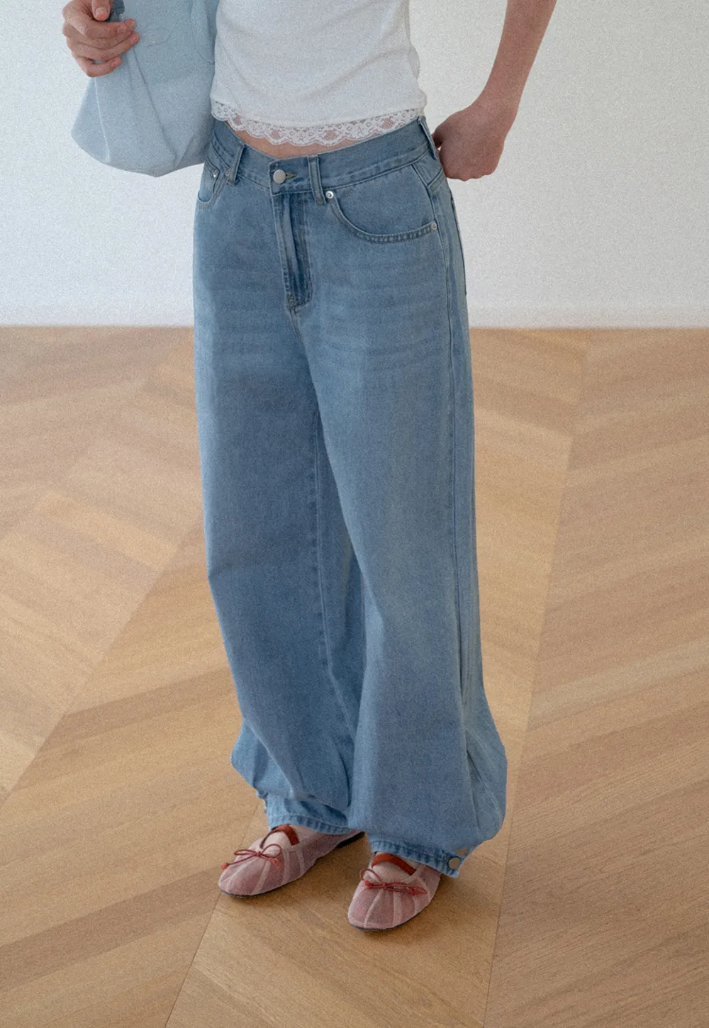 High Waist Wide Leg Denim Jeans