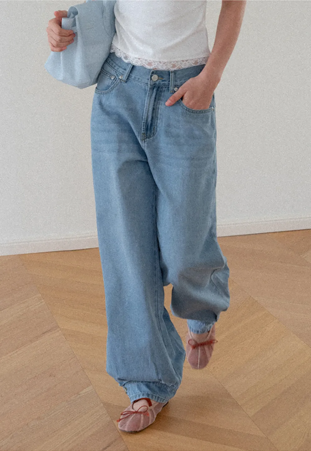 High Waist Wide Leg Denim Jeans