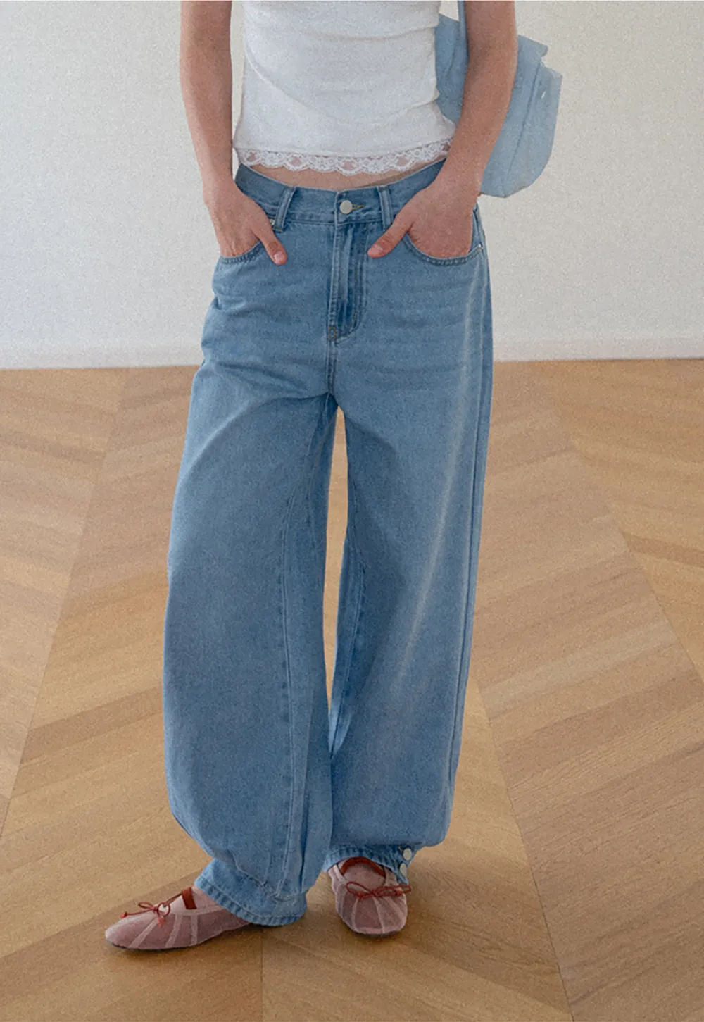 High Waist Wide Leg Denim Jeans