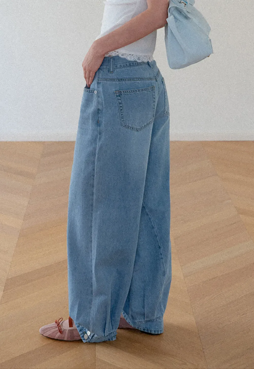 High Waist Wide Leg Denim Jeans
