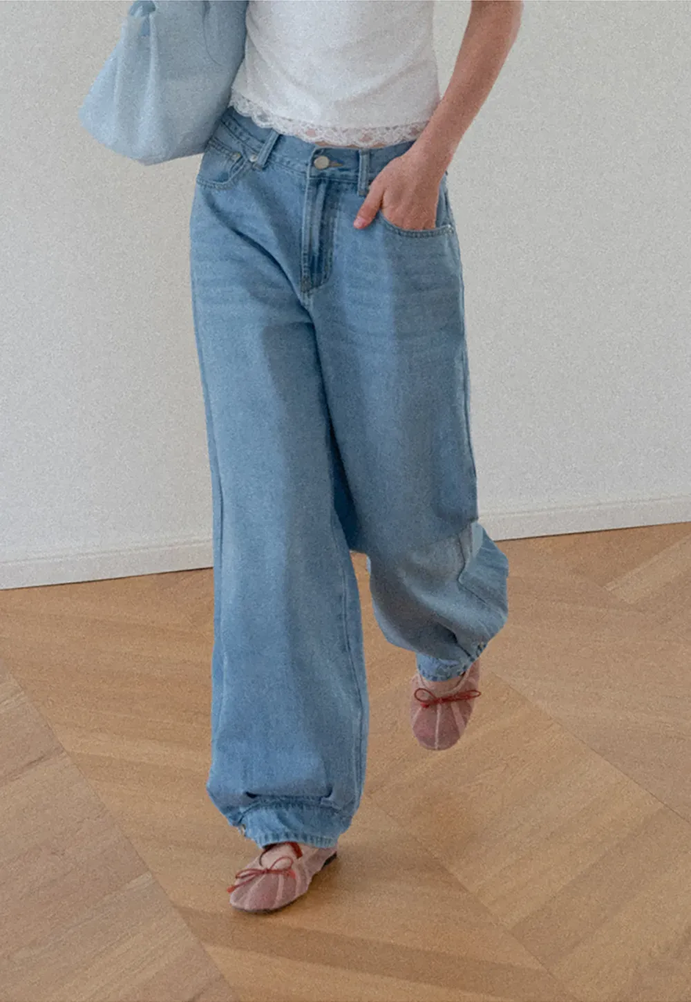 High Waist Wide Leg Denim Jeans