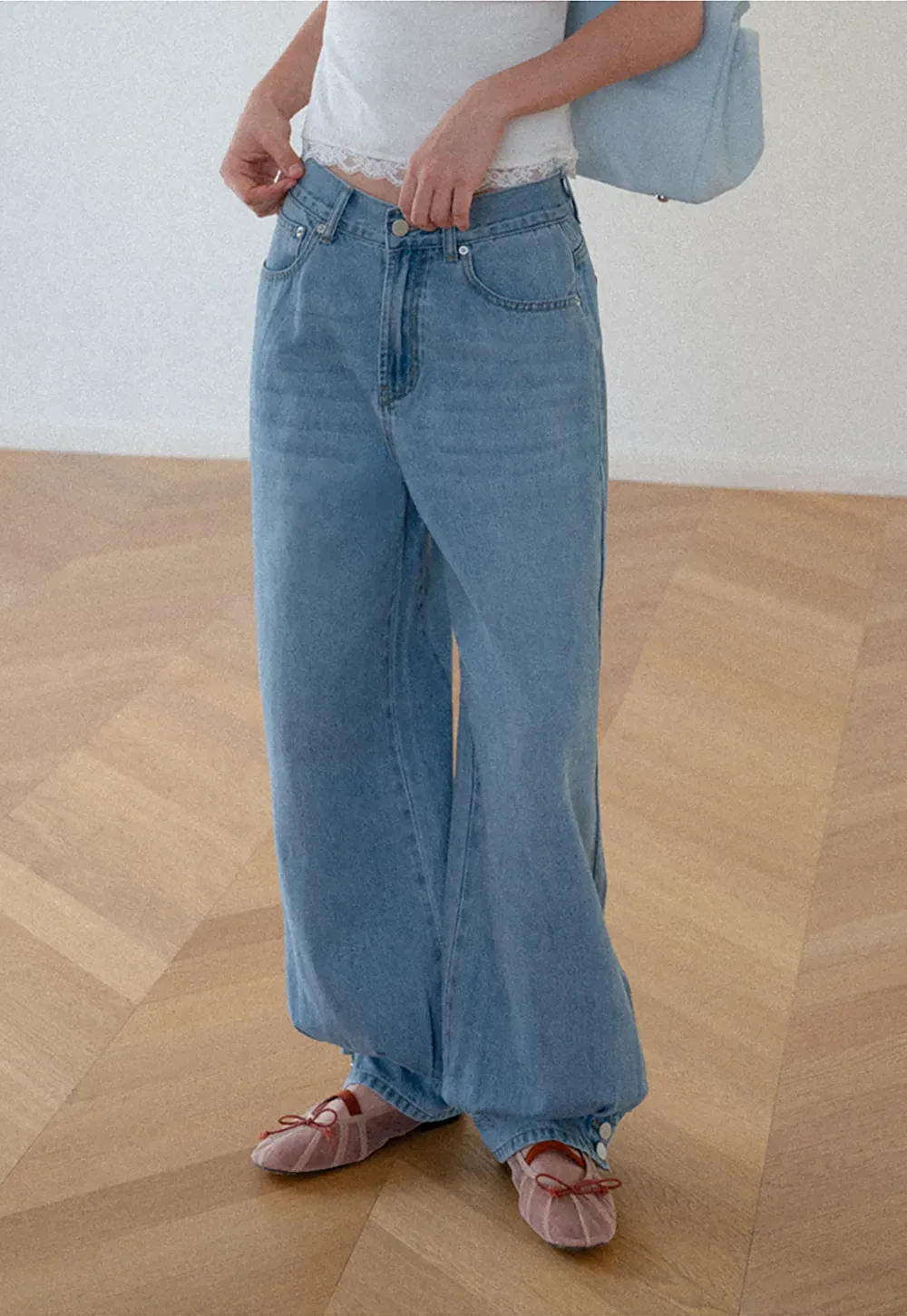 High Waist Wide Leg Denim Jeans
