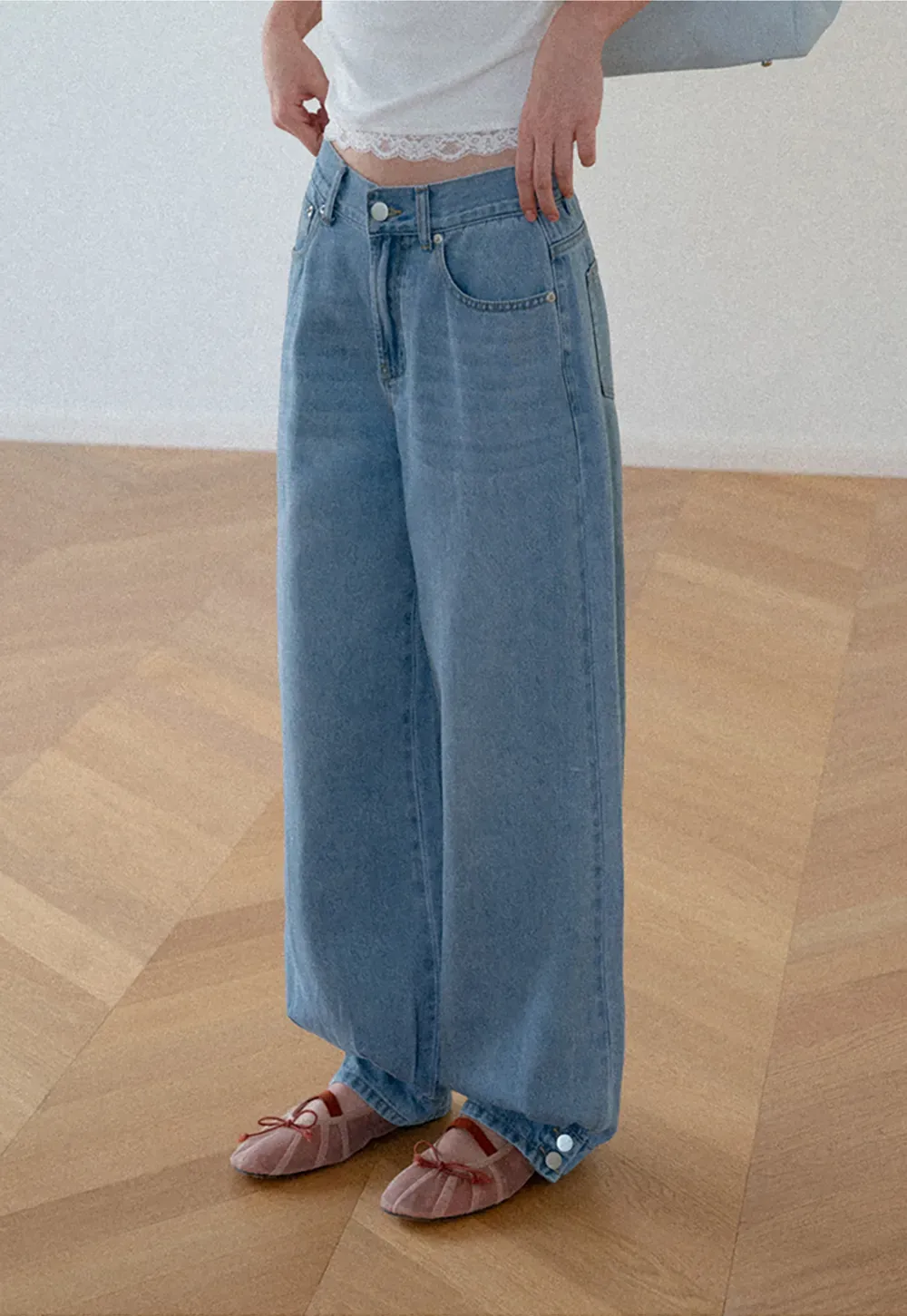 High Waist Wide Leg Denim Jeans