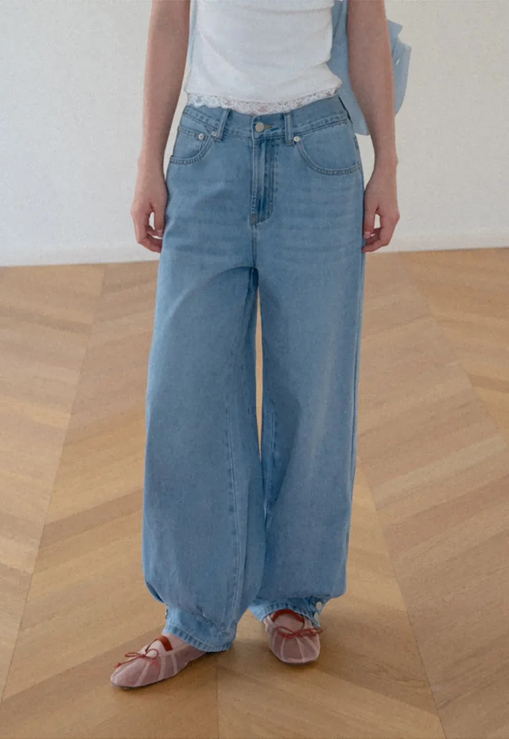 High Waist Wide Leg Denim Jeans