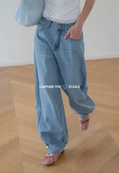High Waist Wide Leg Denim Jeans