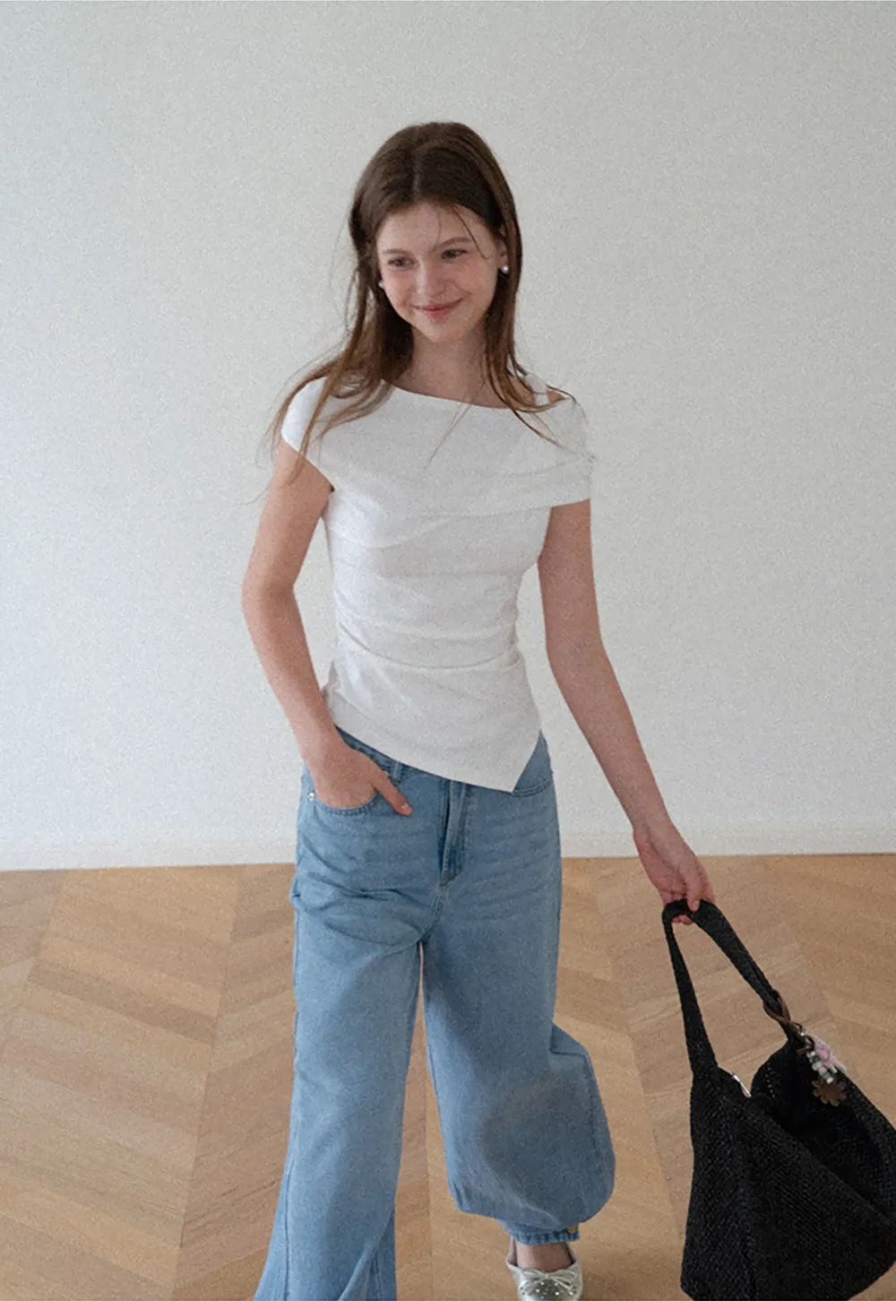 High Waist Wide Leg Denim Jeans