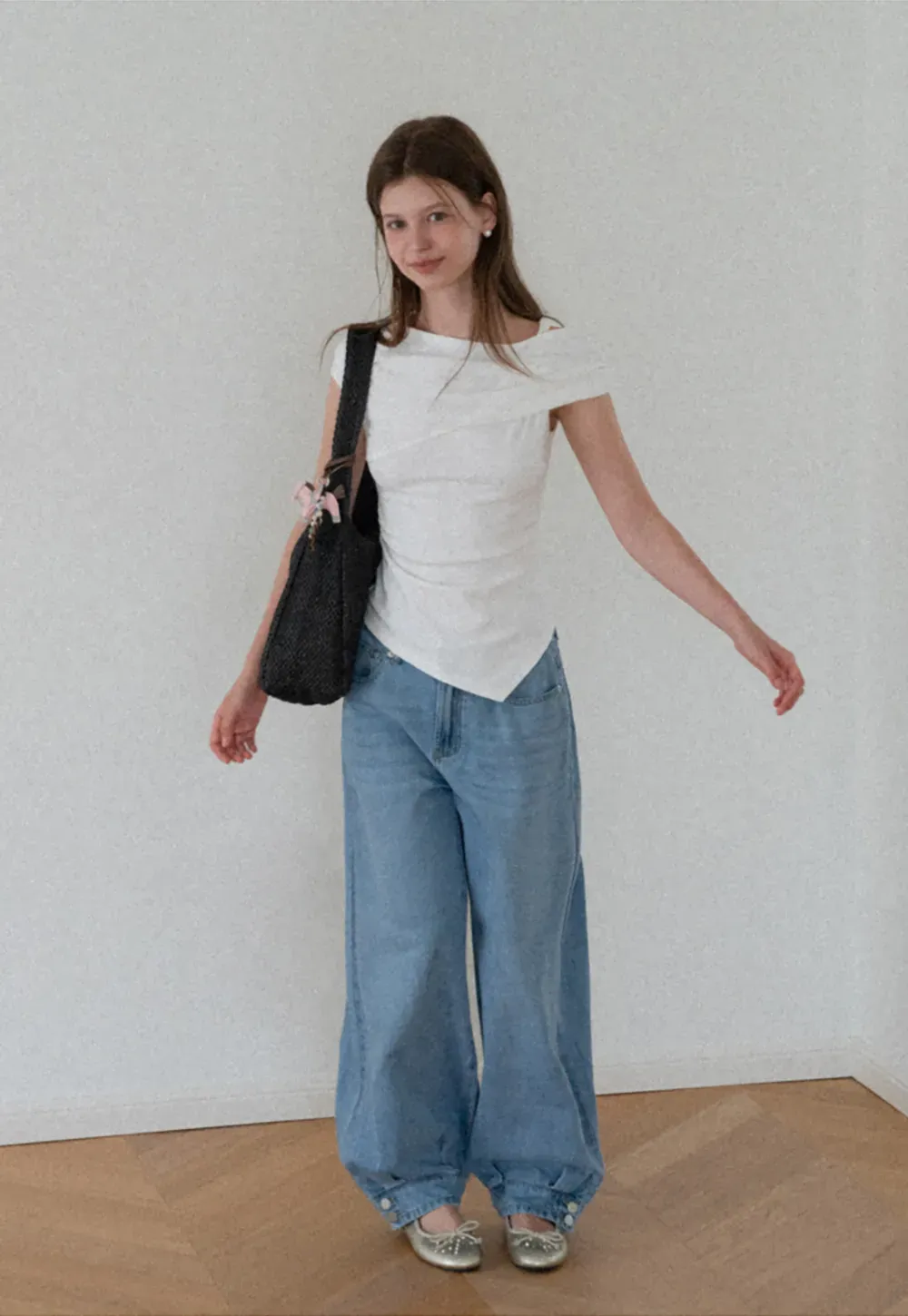 High Waist Wide Leg Denim Jeans